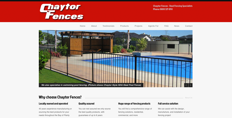 Chaytor Fences Website Design