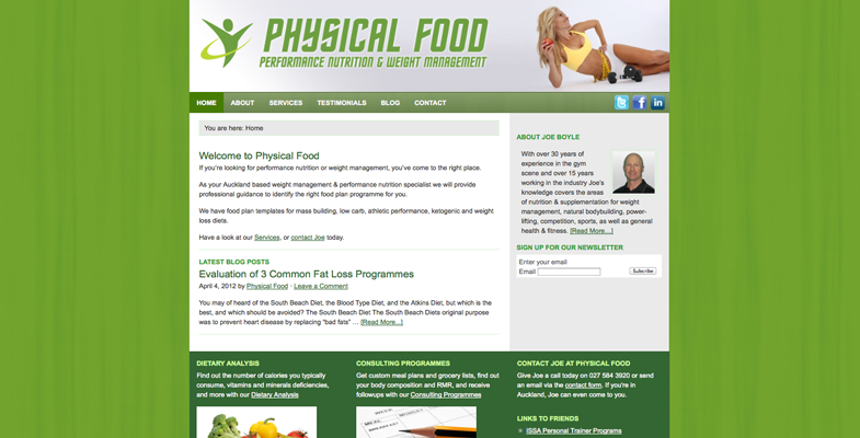 Physical Food Website